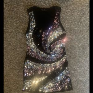 Forever 21 Black & Silver Sequin Mini Dress